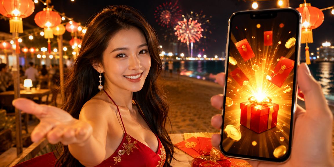 Cảnh chợ đêm Vũng Tàu với phong bì đỏ truyền thống – không khí thưởng lễ hội tại rr8811